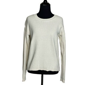 Madewell ivory crew neck honeycomb knit sweater size XS